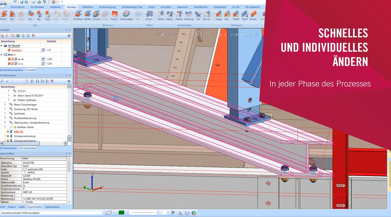 3D Stahlbaukonstruktion