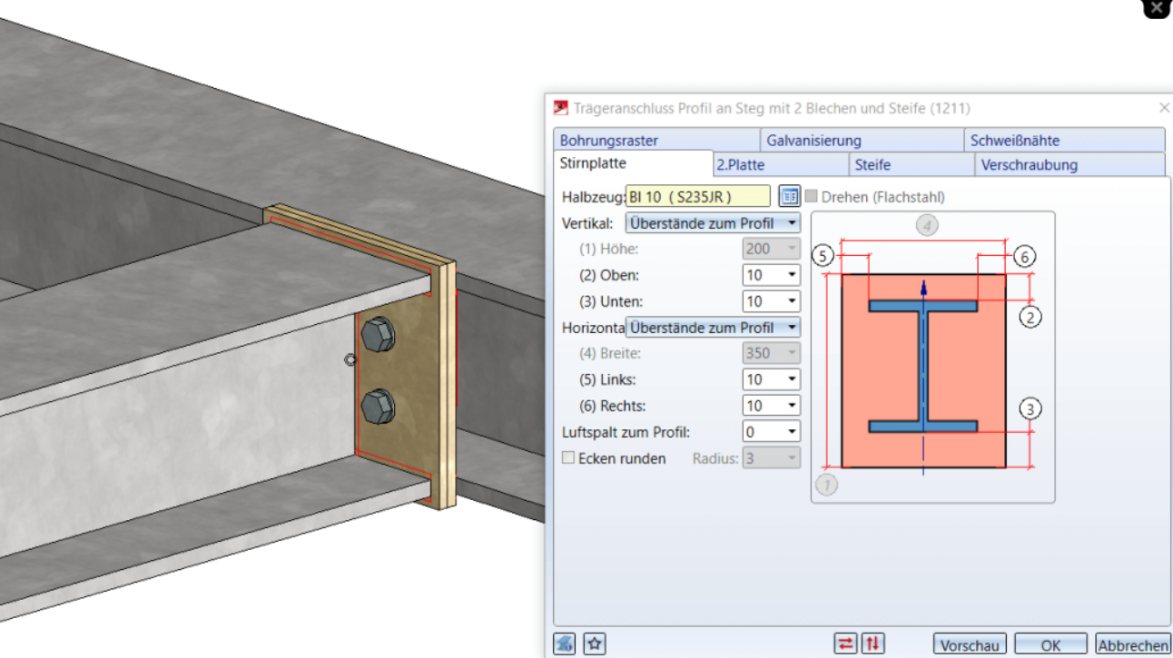 Automatisierte Stahlbauanschlüsse